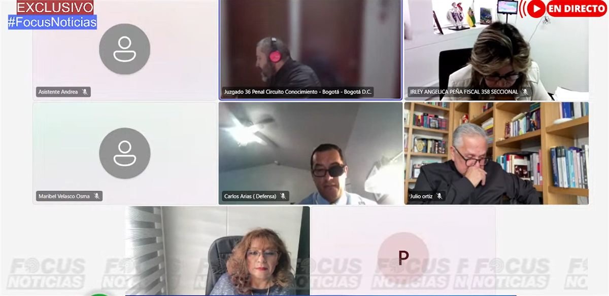 Carlos Arias interviene como defensa en la audiencia virtual transmitida en directo